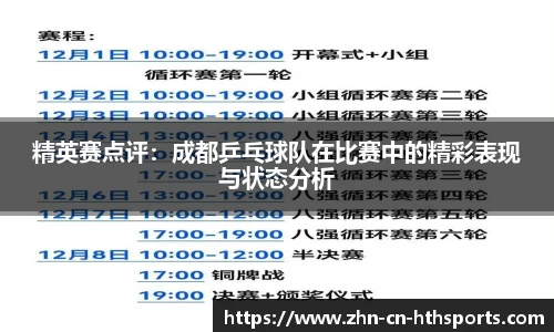 精英赛点评:成都乒乓球队在比赛中的精彩表现与状态分析